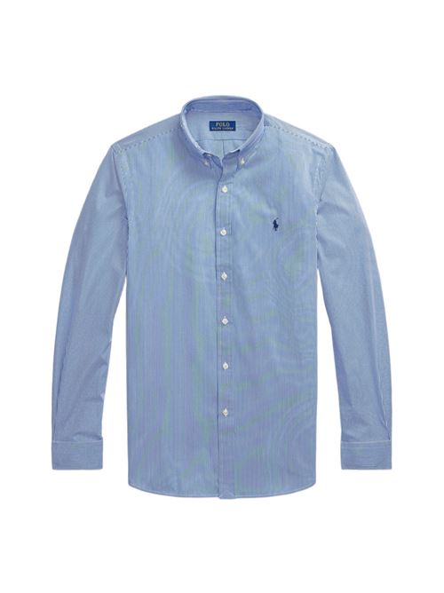 camicia uomo righe popelin stretch blu/bianco POLO RALPH LAUREN | 710928254007